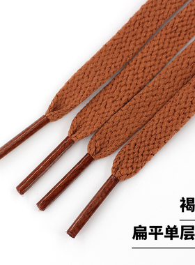 褐色鞋带绳扁平圆形运动休闲鞋