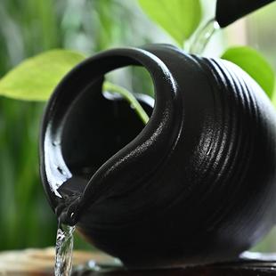环流水增氧过滤配件开口陶瓷罐养鱼生态鱼缸循庭院花园造景装饰品