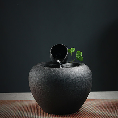 陶瓷流水摆件办公室桌面喷泉客厅水景招财风水禅意乔迁新居礼品