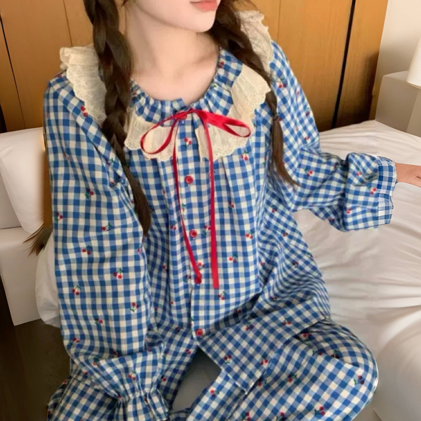 PINKGRAPE纯棉格子睡衣