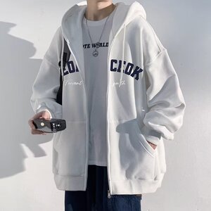 网络图韩版男复古字母刺绣学生连帽卫衣开衫外套712-5-W105-P45图片