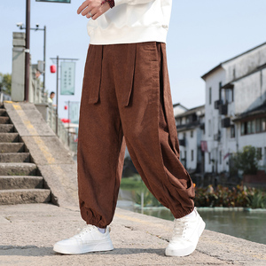 秋冬季新款新中式灯芯绒休闲裤束脚灯笼裤阔腿裤1112-5-K909-P55图片