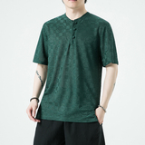 新中式夏季风冰丝提花短袖T恤青年半袖体恤XZ712-5-TX99-P50，男装T恤，星座1112-5（原712-5）