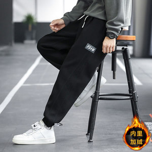 22秋冬季新款加绒卫裤男宽松运动九分裤 XZ712-5-2221加绒-P50图片