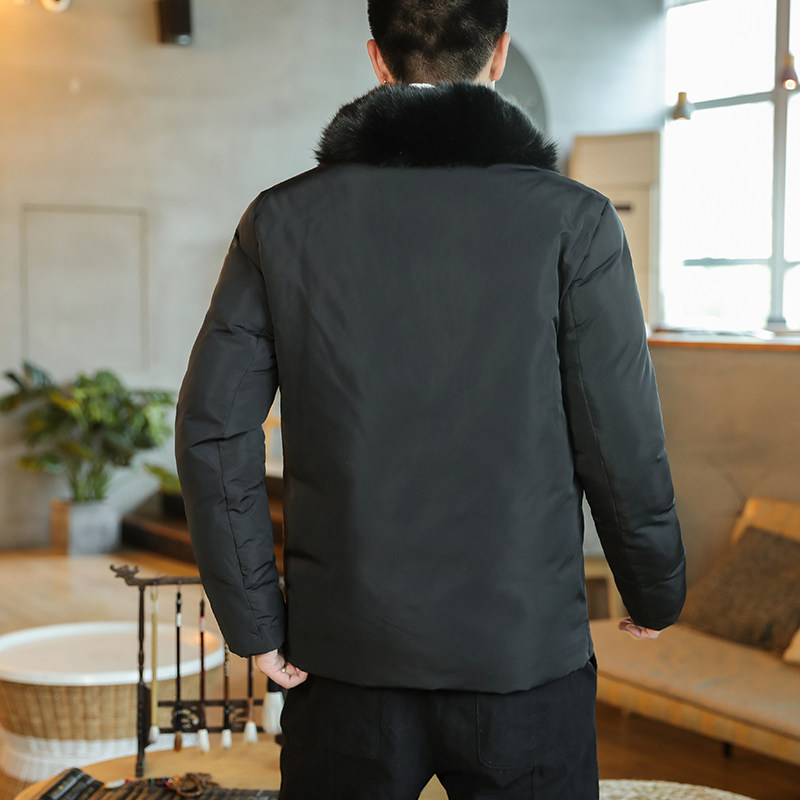 中式复古棉衣男宽松大码唐装毛领立领盘扣棉服XZ712-5-M99-P135,男装棉衣,星座1112-5（原712-5）