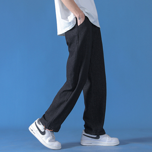 23牛仔裤男春秋宽松阔腿直筒休闲长裤纯色束脚裤XZ712-5-927-P40图片