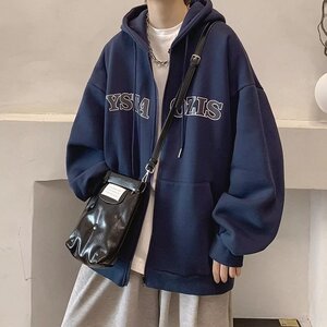 网络图开衫卫衣男宽松连帽外套学生美式复古拉链-712-5-W109-P45图片