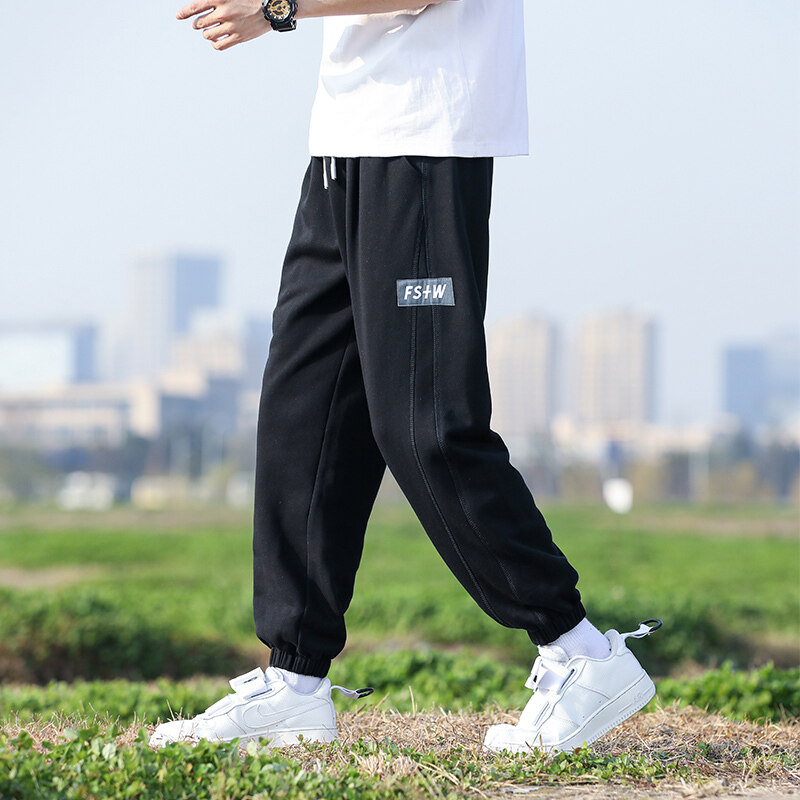 春秋纯色卫裤男嘻哈港风运动裤宽松束脚休闲裤XZ712-5-2221-P40图片