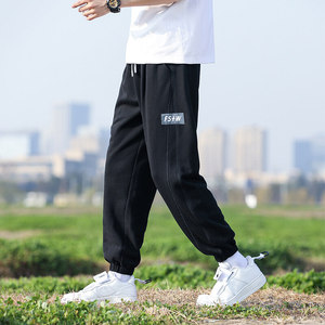 春秋纯色卫裤男嘻哈港风运动裤宽松束脚休闲裤XZ712-5-2221-P40图片
