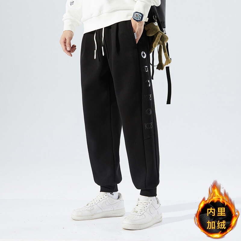 2023春秋冬季加绒卫裤男宽松运动九分裤XZ712-5-2201加绒-P50图片