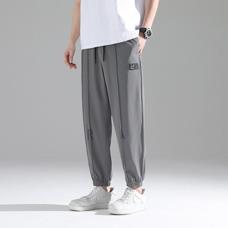23春夏季男士新款冰丝休闲裤大码束脚运动工装裤XZ712-5-K007-P50图片