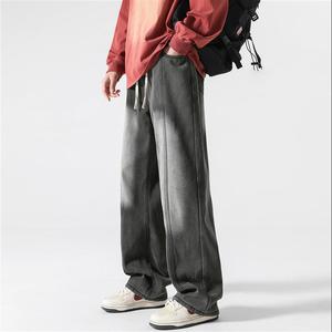 美式牛仔裤男春秋水洗高街裤夏季直筒宽松阔腿裤XZ712-5-9007-P60图片