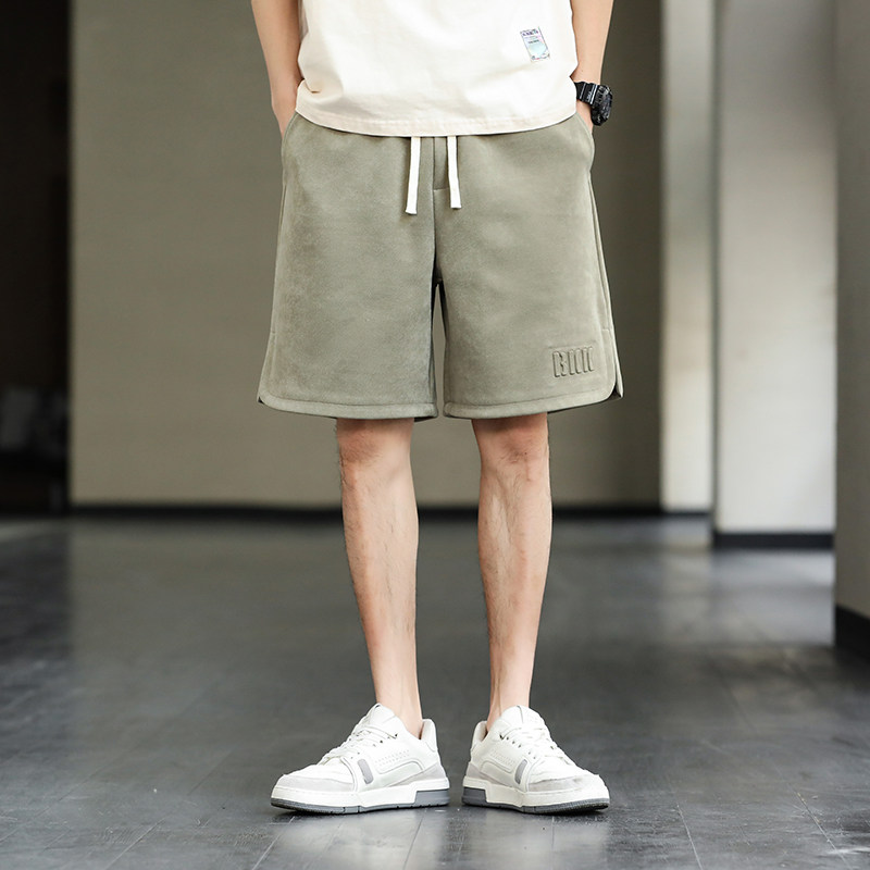 23夏季新款男士冰丝纯五分沙滩短裤运动休闲裤XZ712-5-K001-P35图片