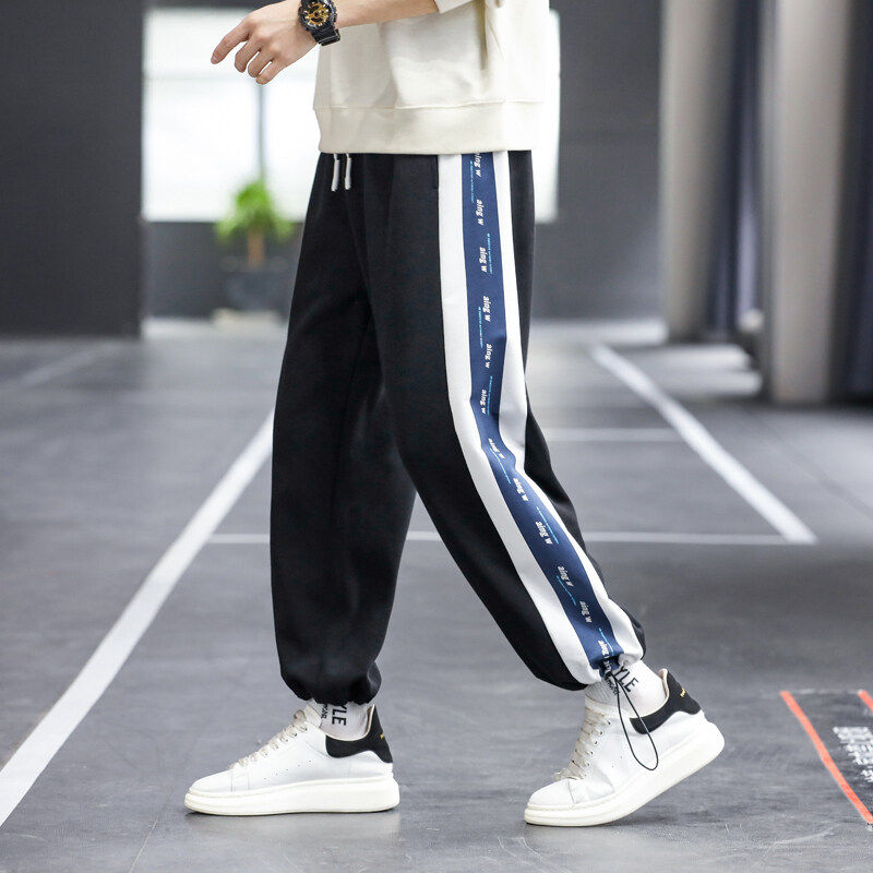 春秋季新款卫裤男宽松大码8XL束脚运动九分裤XZ712-5-2286-P40图片