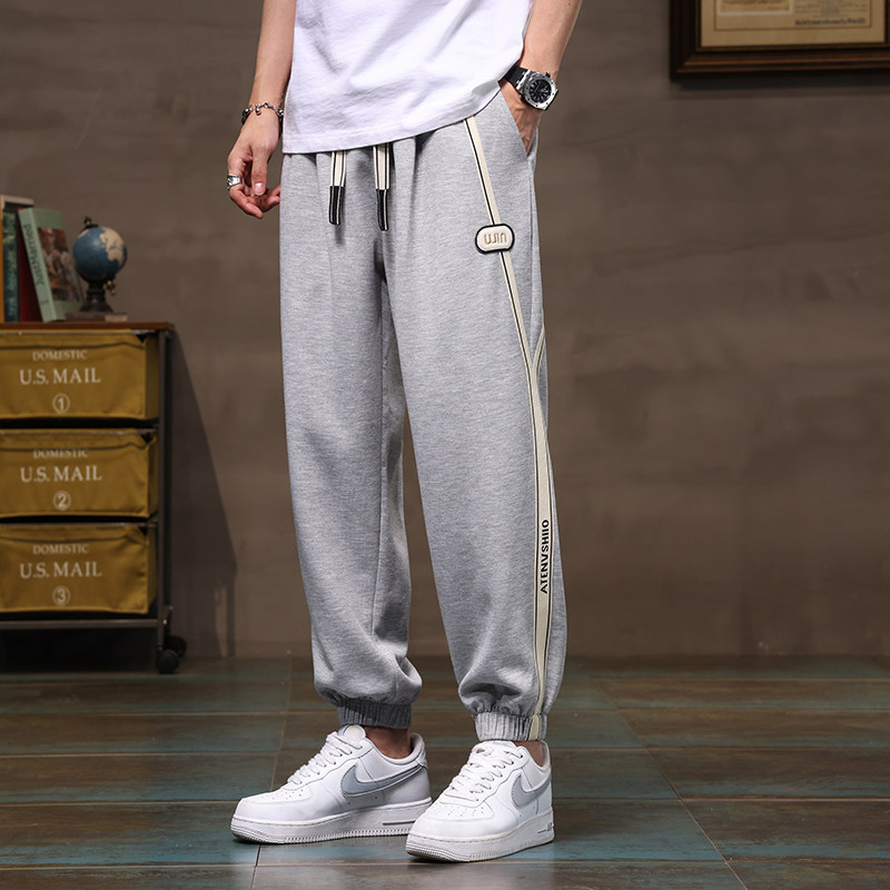 2023年新款春季男士针织大码束脚九分裤运动裤XZ712-5-K602-P50图片