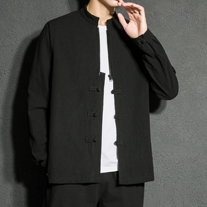 风新款棉麻长袖衬衫盘扣拉链衬衣外套XZ712-5-CS569-P55图片