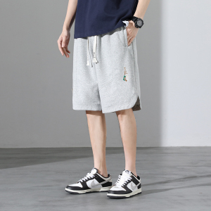 23夏季新款男士冰丝纯五分沙滩短裤运动休闲裤XZ712-5-K606-P40图片