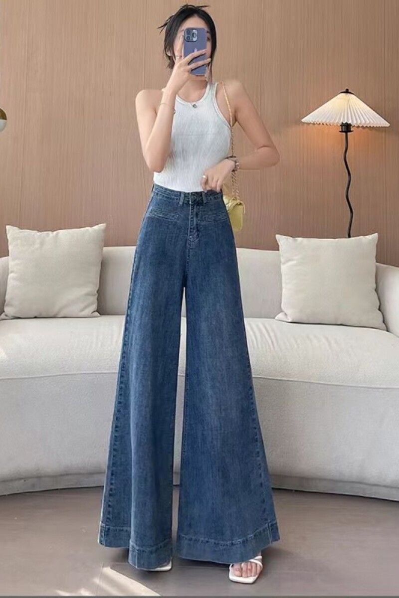 秋季复古水洗高腰阔腿牛仔裤女显瘦显高垂感拖地裤712-5-101-P58,男装牛仔裤,星座1112-5（原712-5）