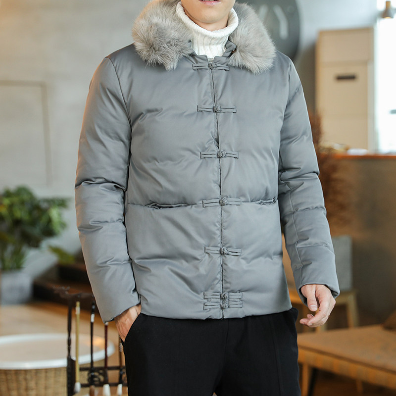 中式复古棉衣男宽松大码唐装毛领立领盘扣棉服XZ712-5-M99-P135,男装棉衣,星座1112-5（原712-5）