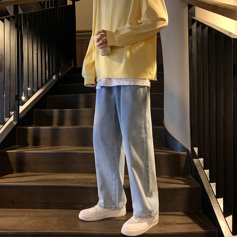 23春夏季牛仔裤男直筒宽松薄款阔腿休闲牛仔长裤XZ712-5-870-P40图片