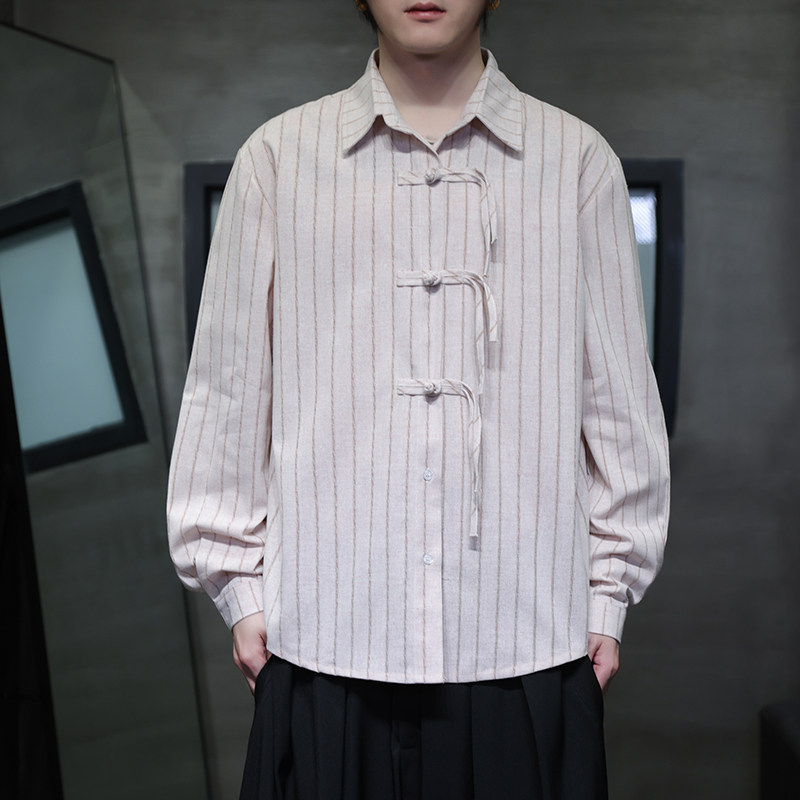 新中式亚麻长袖衬衫男高品质宽松风棉麻衬衣712-5-CS608-P65,男装衬衫,星座1112-5（原712-5）