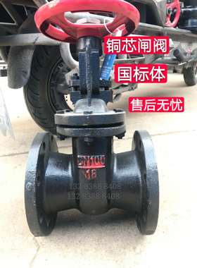 明杆法兰闸阀Z41T-1610铸铁铜芯铜杆闸板阀消防水人防闸阀DN40100