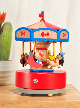 jeancard蓝牙音响HelloKitty音乐盒旋转木马送小孩女生日结婚礼物