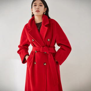 101801立绒宽松女款 高端新品 2026冬季 经典 大衣外套女 羊毛中长款
