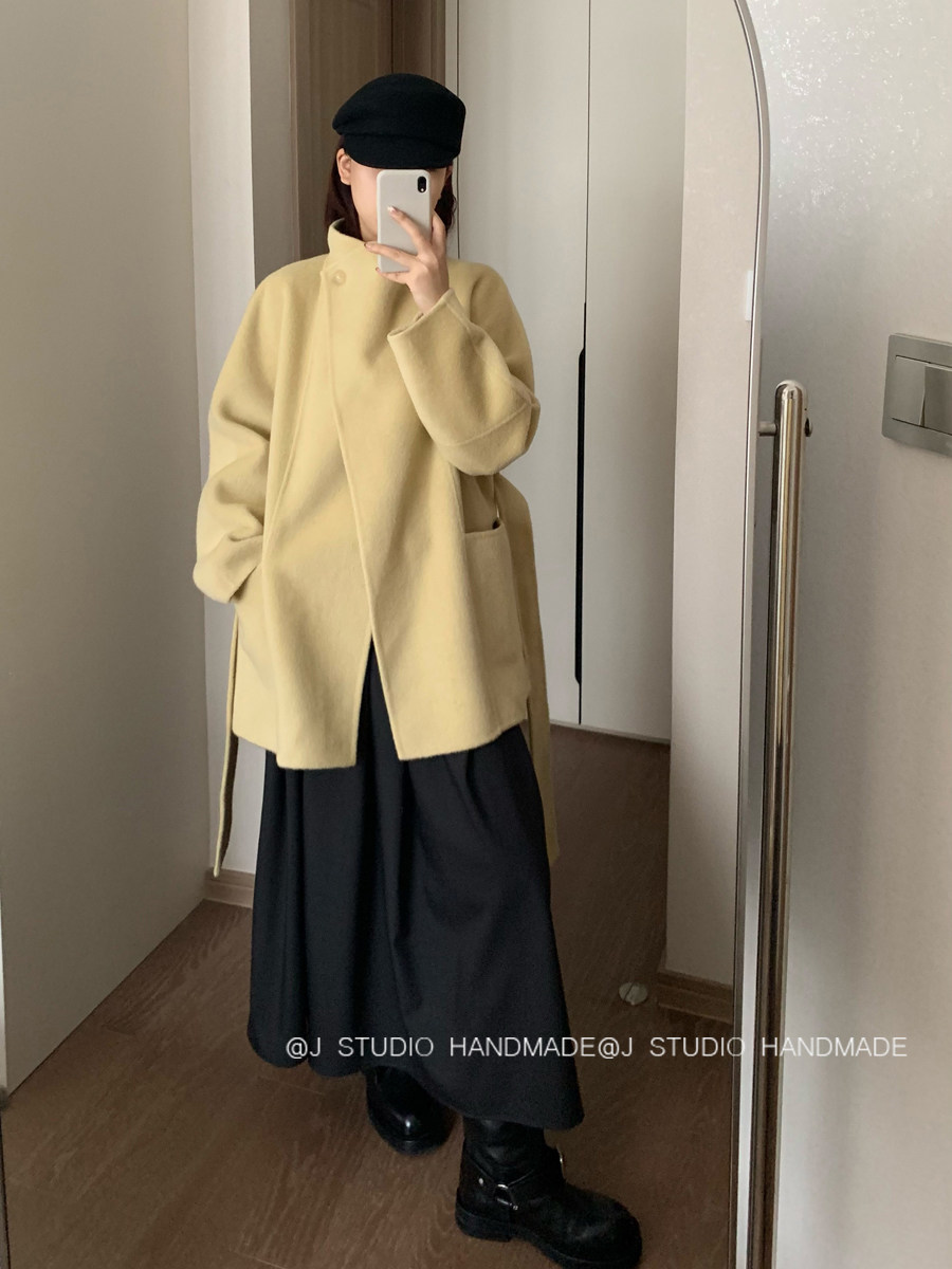 Women's Woolen Mid-Length Coat - One-Button 2025 Style - Taobao product photo 5