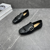 女2026春季 新款 牛皮时尚 复古流苏英伦风小皮鞋 百搭平底一脚蹬单鞋