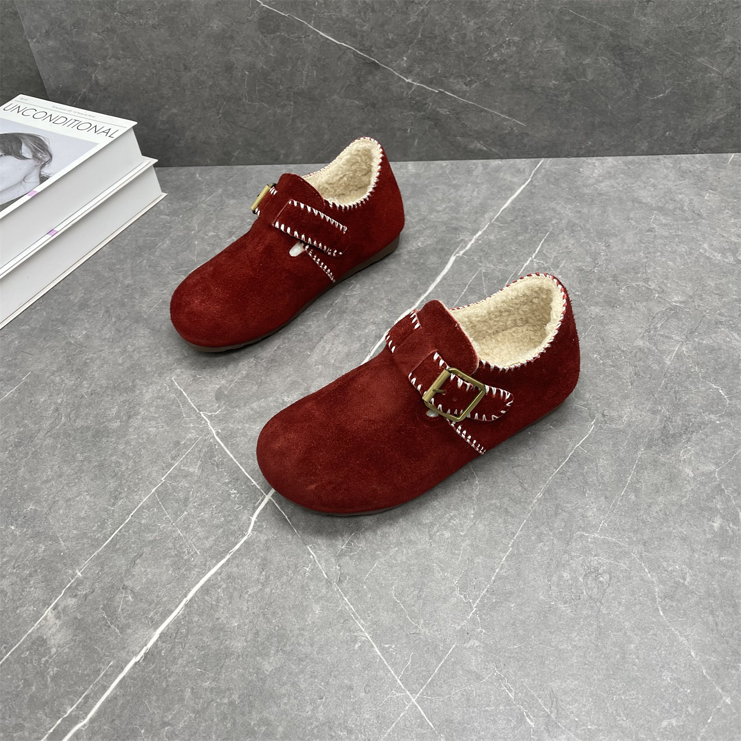 真皮厚底勃肯鞋女2025冬季新款