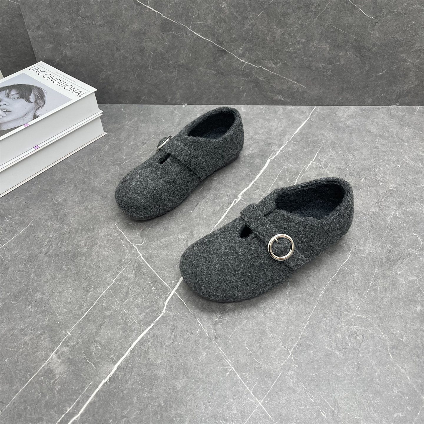 毛呢时尚勃肯鞋女2025冬新款