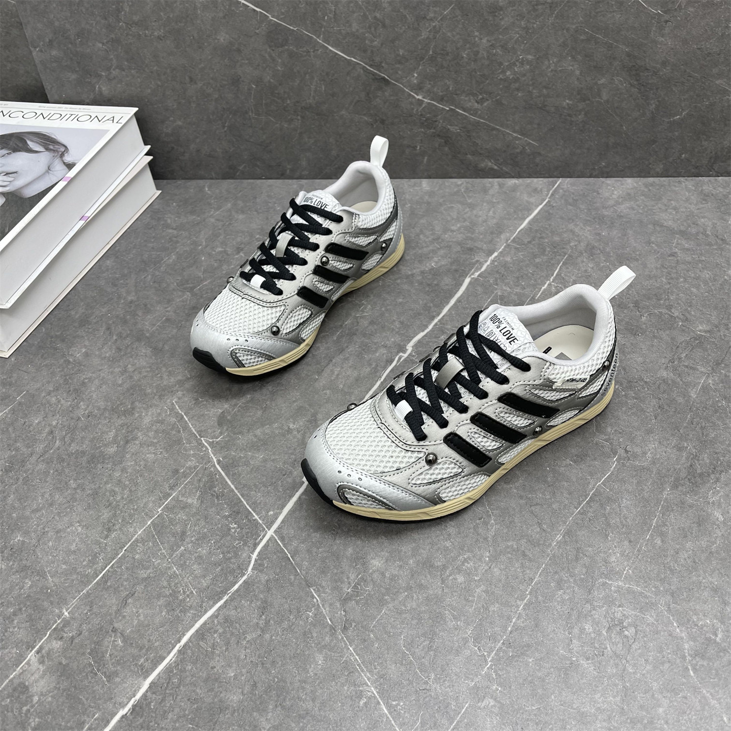 真皮时尚厚底德训鞋女2026春新款圆头系带网面透气百搭休闲运动鞋,女鞋,时尚休闲鞋,淘宝优惠券,粉丝福利购,淘宝优惠卷