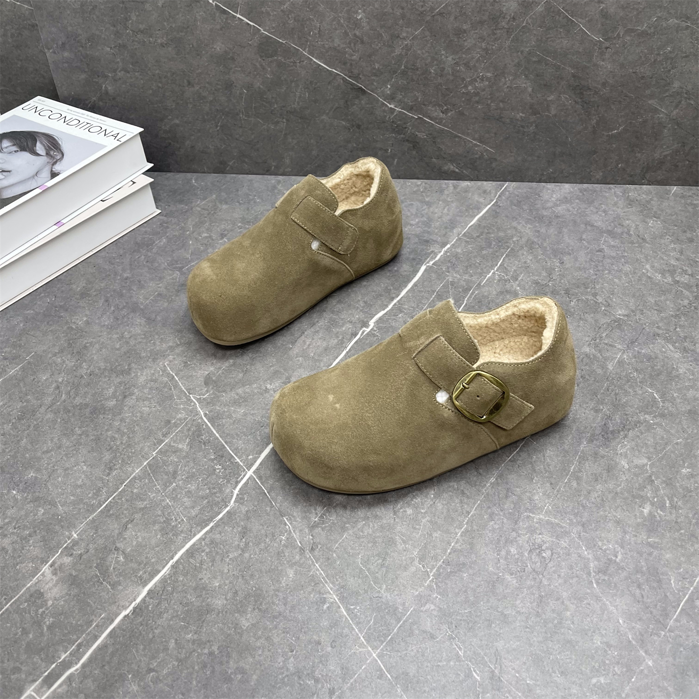 真皮全包勃肯鞋女2025冬季新款