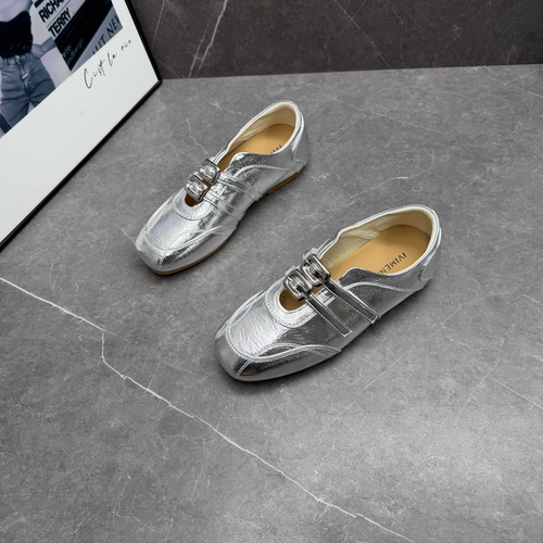 真皮超软平底小方头玛丽珍鞋女