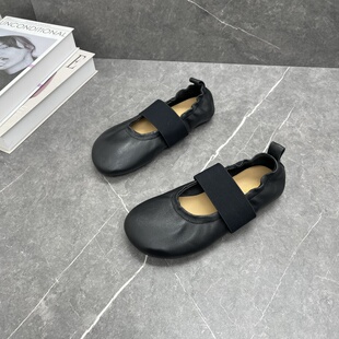 软底舒适奶奶鞋 软底一脚蹬通勤单鞋 女2026春新款 羊皮浅口玛丽珍鞋