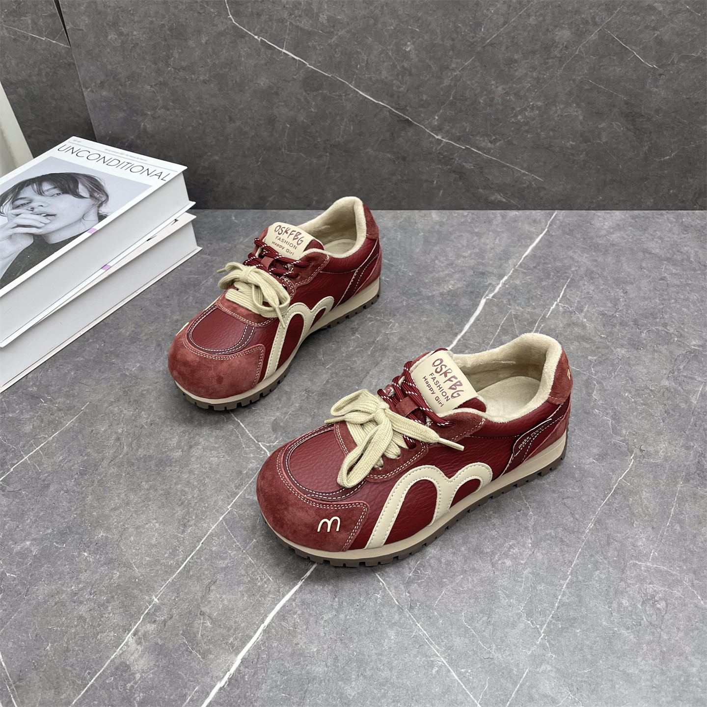 真皮厚底阿甘鞋女2025年秋冬新款