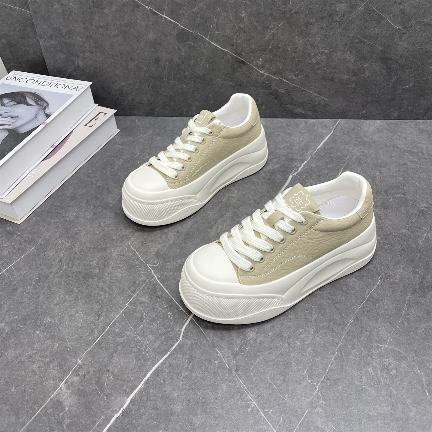 超轻底厚底板鞋女2026春季新款真皮百搭透气休闲鞋简约系带小白鞋,女鞋,时尚休闲鞋,淘宝优惠券,粉丝福利购,淘宝优惠卷