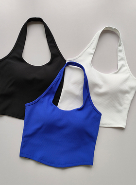 2025一体杯夏季新款运动内衣女防震跑步聚拢文胸挂脖美背健身背心