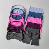 性感挂脖美背高腰蜜桃运动套装 普拉提聚拢瑜伽背心训练健身文胸女