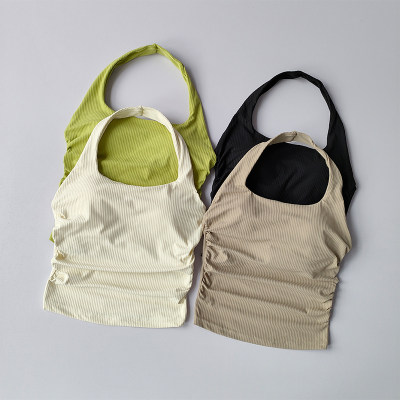 一体式挂脖背心运动内衣