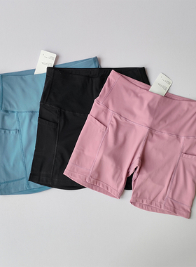 清仓瑜伽短裤女速干紧身高腰弹力提臀收腹打底跑步健身透气瑜伽裤