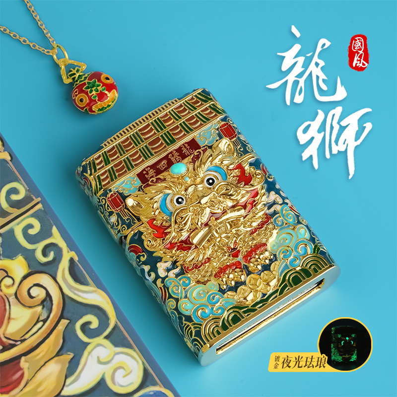 zippo国风铜收藏镀金防风煤油