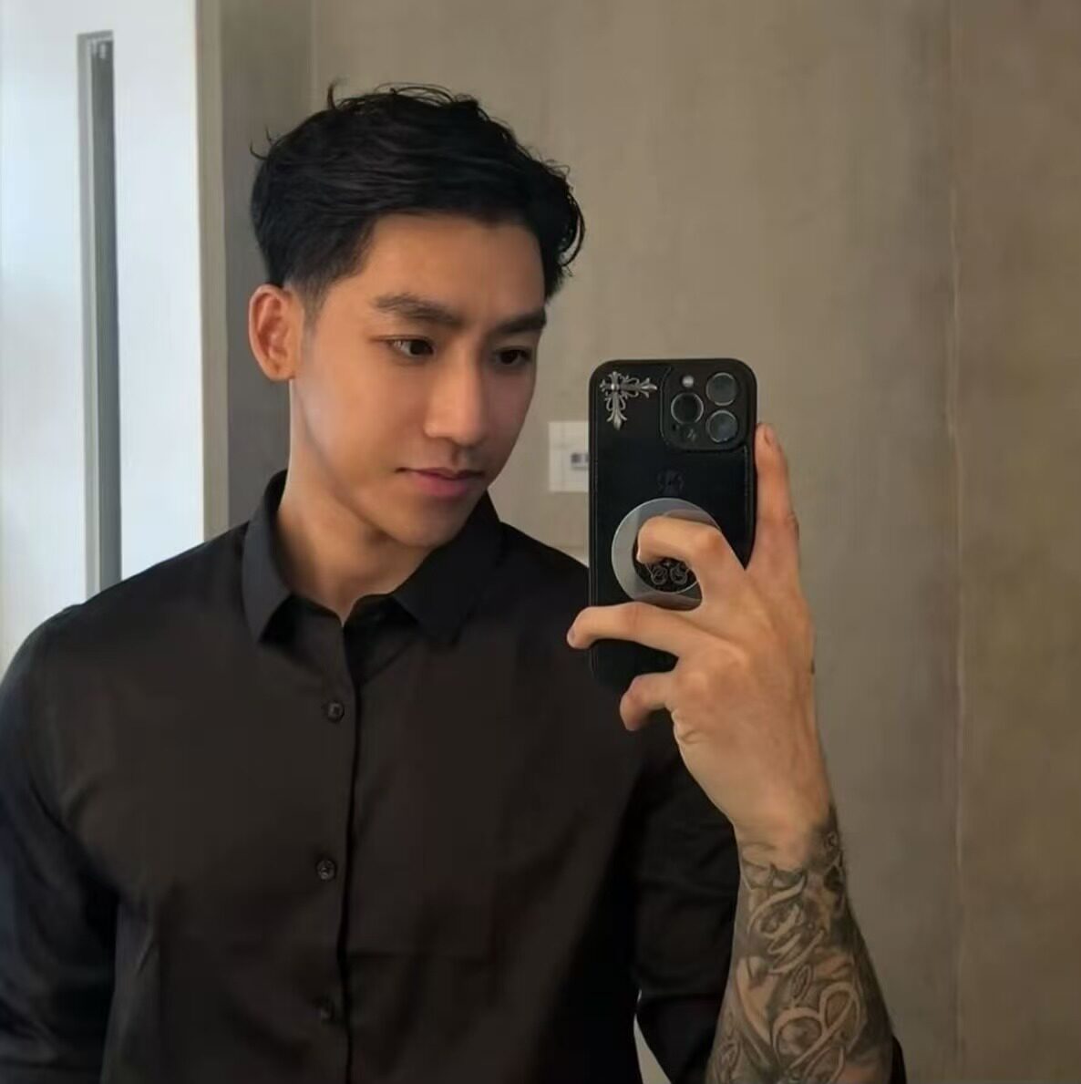 KIN SALTOO "丝光衬衣“春季免烫抗皱商务休闲男士长袖衬衫