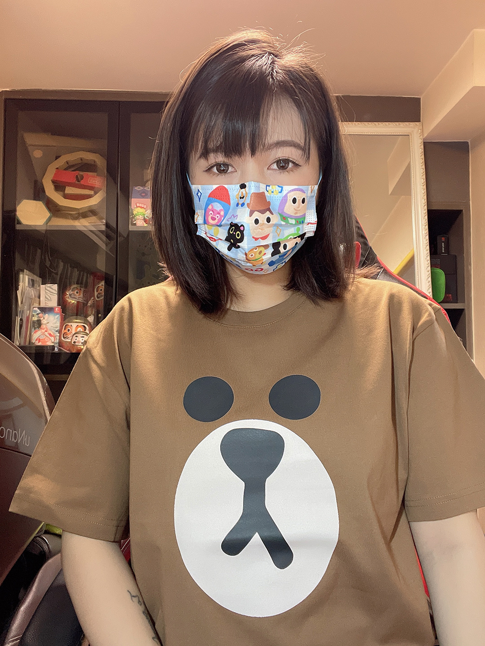 夏季新款卡通布朗熊可妮兔创意简约印花圆领情侣装短袖T恤女百搭