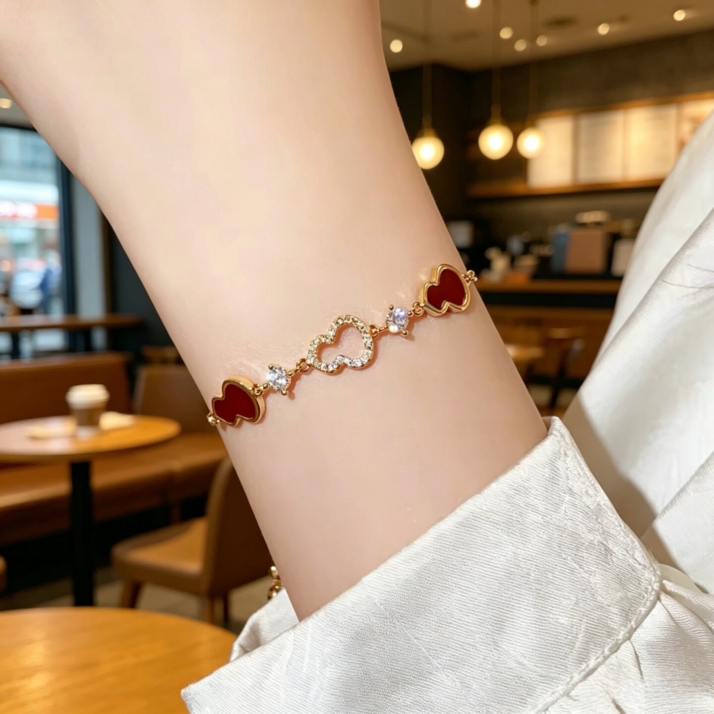 夏季可调节红色葫芦手链女