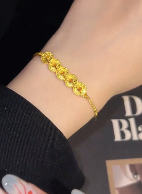 可调节碎冰冰铜钱手链手串女