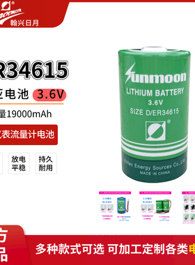 瀚兴日月ER34615水表燃气表苍仪涡流流量计1号D型3.6V串并联电池