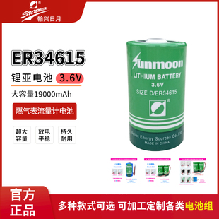 瀚兴日月ER34615水表燃气表苍仪涡流流量计1号D型3.6V串并联电池