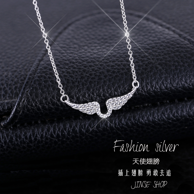 ÈÕº«¼òÔ¼ÀñÎï s925´¿ÒøÂú×êï¯Ê¯Ììʹ³á°òÆøÖʵõ×¹¶Ì¿îËø¹ÇÏîÁ´Å®
